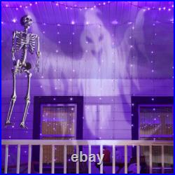 5 ft 5 in LED Eyes Poseable Human Size Skeleton Skull Halloween Decoration Prop