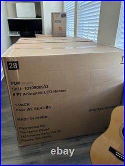 5 ft. Grave & Bones Animated LED Hearse NEW UNOPPENED IN HAND Home Depot