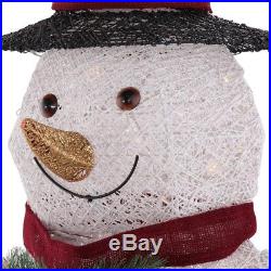 5 ft. Pre-Lit Snowman with Hat Christmas Indoor Outdoor Holiday Sculpture Decor