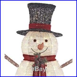 5 ft. Pre-Lit Snowman with Hat Christmas Indoor Outdoor Holiday Sculpture Decor
