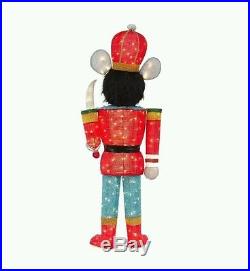 5 ft Pre-Lit Tinsel Mouse Soldier Outdoor Christmas Yard Decor Holiday Lighted