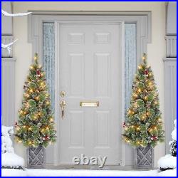 5 ft Pre-lit Potted Vancouver Pine Tree 288 Tips 70 UL Clear Incandescent Lig