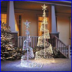 5′ or 7′ Lighted Spiral Christmas Tree Sculpture Outdoor Yard Decor Multi Lights