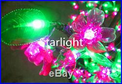 5ft 480 LEDs Pink Flower+Green Leaf Cherry Blossom Tree Christmas Wedding Light