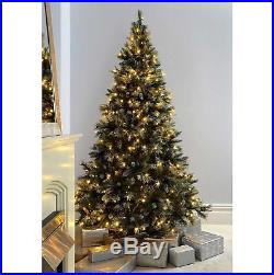 5ft 6ft 7ft Christmas Tree Snow Effect Pre-Lit Led Lights Xmas Artificial Trees
