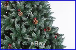 5ft 6ft 7ft Christmas Tree Snow Effect Pre-Lit Led Lights Xmas Artificial Trees