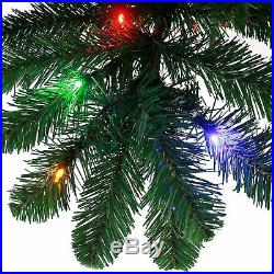 5ft 6ft 7ft Pre-Lit Christmas Tree Multi Led Lights Xmas Artificial Trees Green