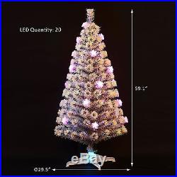 5ft Fiber Optic Star Lights Tree Pre-lit Christmas Tree LED Colorful