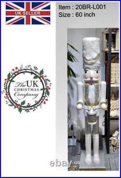 5ft Life-size Handmade Giant Silver Drummer Christmas Nutcracker Ornament