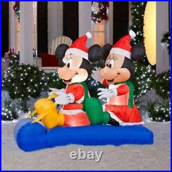 5ft Light Up Disney Mickey & Minnie’s Sled Christmas Yard Inflatable LED Lights