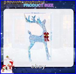 5ft Lighted Prismatic Iridescent Reindeer Christmas Decor, Handmade Rainbow G
