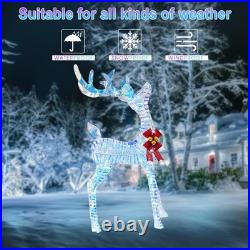 5ft Lighted Prismatic Iridescent Reindeer Christmas Decor, Handmade Rainbow G