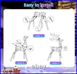 5ft Lighted Prismatic Iridescent Reindeer Christmas Decor, Handmade Rainbow G