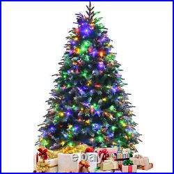 5ft Pre-Lit Snowy Christmas Hinged Tree 11Modes with 250 Multi-Color Lights