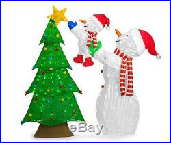 5ft White Lighted Snowman Decorating Tree Sculpture Outdoor Christmas Yard Decor