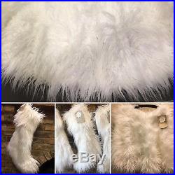 5pc Nicole Miller Mongolian Lamb Faux Fur Christmas Tree Skirt 4 Stocking Set