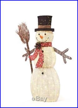 60IN 270L LED PVC Snowman and Broom Indoor Outdoor Christmas Holiday Decorations
