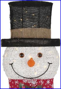 60 Cotton String Snowman w Broom 175 LED Lights Indoor Outdoor Christmas Decor