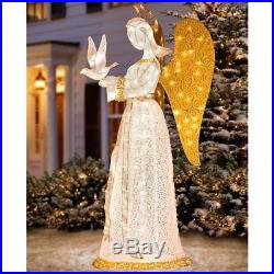 60 Lighted Heavenly Christmas Angel Holding Dove Sculpture Outdoor Yard Decor