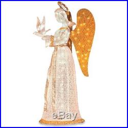 60 Lighted Heavenly Christmas Angel Holding Dove Sculpture Outdoor Yard Decor