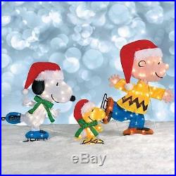 60 Outdoor Lighted Peanuts Gang Ice Skating Christmas Yard Decoration Sculpture