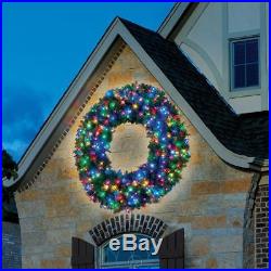 60 Prelit Ultrabright LED Christmas Wreath Multicolored
