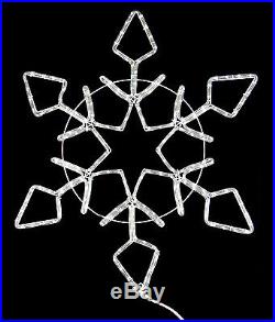 60 Pure White LED Lighted Rope Light Snowflake Commercial Christmas Decoration