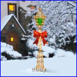 60 in. Pre-Lit Gold Wire Lamp Post