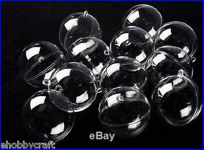 60mm Clear Plastic Fillable Ball Ornaments Great Kid Craft Projects! – 12 Pack