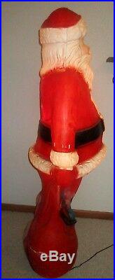 61 5' Ft Feet Tall Large Plastic Santa Claus Christmas Lighted Yard Blow Mold