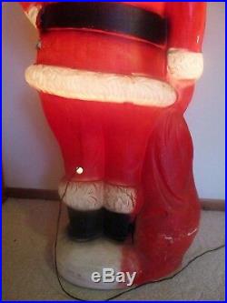 61 5' Ft Feet Tall Large Plastic Santa Claus Christmas Lighted Yard Blow Mold