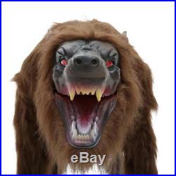 63 in. Animated Crouching Fur Werewolf with LED Eyes halloween