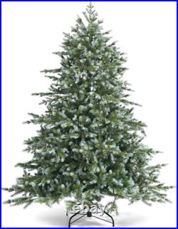 6FT Artificial Christmas Tree, Feel Real Unlit Hinged Xmas Spruce Tree With 892 Mi