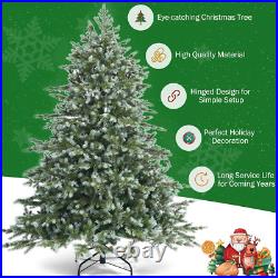 6FT Artificial Christmas Tree, Feel Real Unlit Hinged Xmas Spruce Tree With 892 Mi