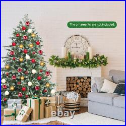 6FT Artificial Christmas Tree, Feel Real Unlit Hinged Xmas Spruce Tree With 892 Mi