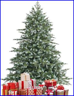 6FT Artificial Christmas Tree, Feel Real Unlit Hinged Xmas Spruce Tree With 892 Mi