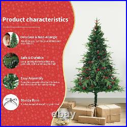6FT Artificial Christmas Tree Premium Hinged Spruce Xmas Fir Pine Trees with Met