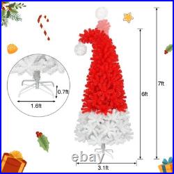 6FT Artificial Christmas Tree with LED Light, Shape Artificial Whimsical Xmas