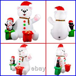 6FT Christmas Blow Up Polar Bear Penguin LED Lights Outdoor Lawn Yard Decoration