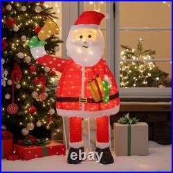 6FT Christmas Santa Claus Holding Bell with Light for Holiday Outdoor Decoration