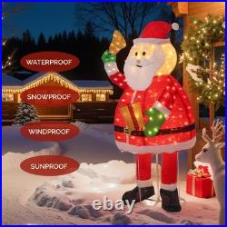 6FT Christmas Santa Claus Holding Bell with Light for Holiday Outdoor Decoration