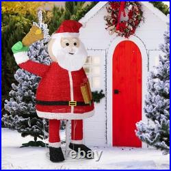6FT Christmas Santa Claus Holding Bell with Light for Holiday Outdoor Decoration