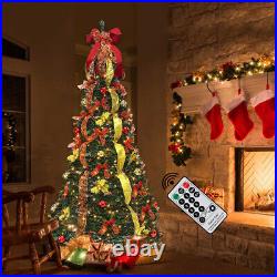 6FT Christmas Tree with 200 LED Lights Quick Pop-up Christmas Tree with Remote