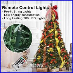 6FT Christmas Tree with 200 LED Lights Quick Pop-up Christmas Tree with Remote