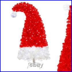 6FT Christmas Tree with LED Light & 1050 Tips Santa's Hat Shape Xmas Tree Red