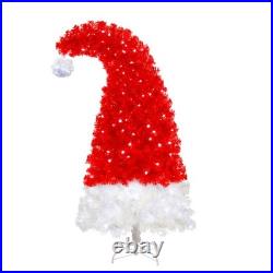 6FT Christmas Tree with LED Light & 1050 Tips Santa's Hat Shape Xmas Tree Red