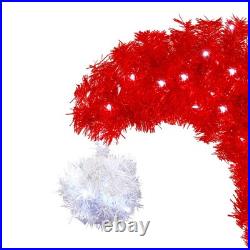 6FT Christmas Tree with LED Light & 1050 Tips Santa's Hat Shape Xmas Tree Red