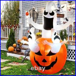 6FT Halloween Inflatables Outdoor Pumpkin & Ghosts Blow Up LED Yard Decor Multi