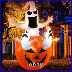 6FT Halloween Inflatables Outdoor Pumpkin & Ghosts Blow Up LED Yard Decor Multi 6FT Halloween Inflatables Outdoor Pumpkin & Ghosts Blow Up LED Yard Decor Multi