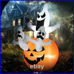 6FT Halloween Inflatables Outdoor Pumpkin & Ghosts Blow Up LED Yard Decor Multi 6FT Halloween Inflatables Outdoor Pumpkin & Ghosts Blow Up LED Yard Decor Multi